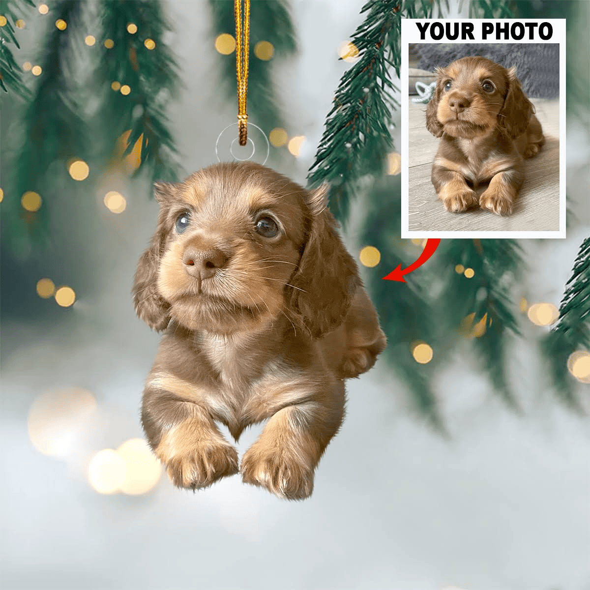 Personalized Photo Dog Christmas Ornament Xmas Home Decor Christmas Gifts For Dog Lovers
