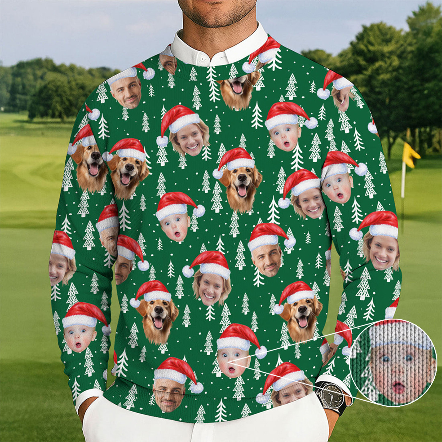 Personalized Photo Dog Family Ugly Christmas Sweater Winter Clothing Cool Xmas Presents