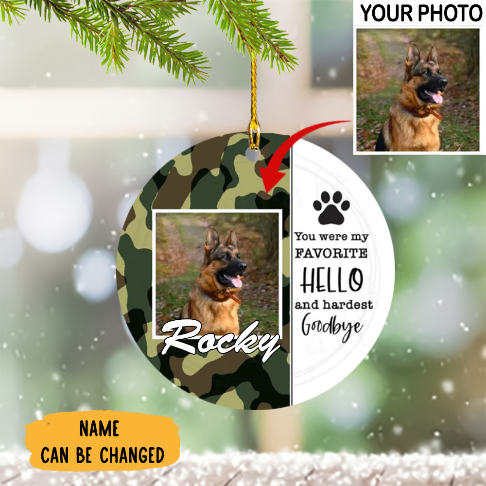 Personalized Photo Dog Memorial Ornament You Wear My Favorite Hello And Hardest Goodbye