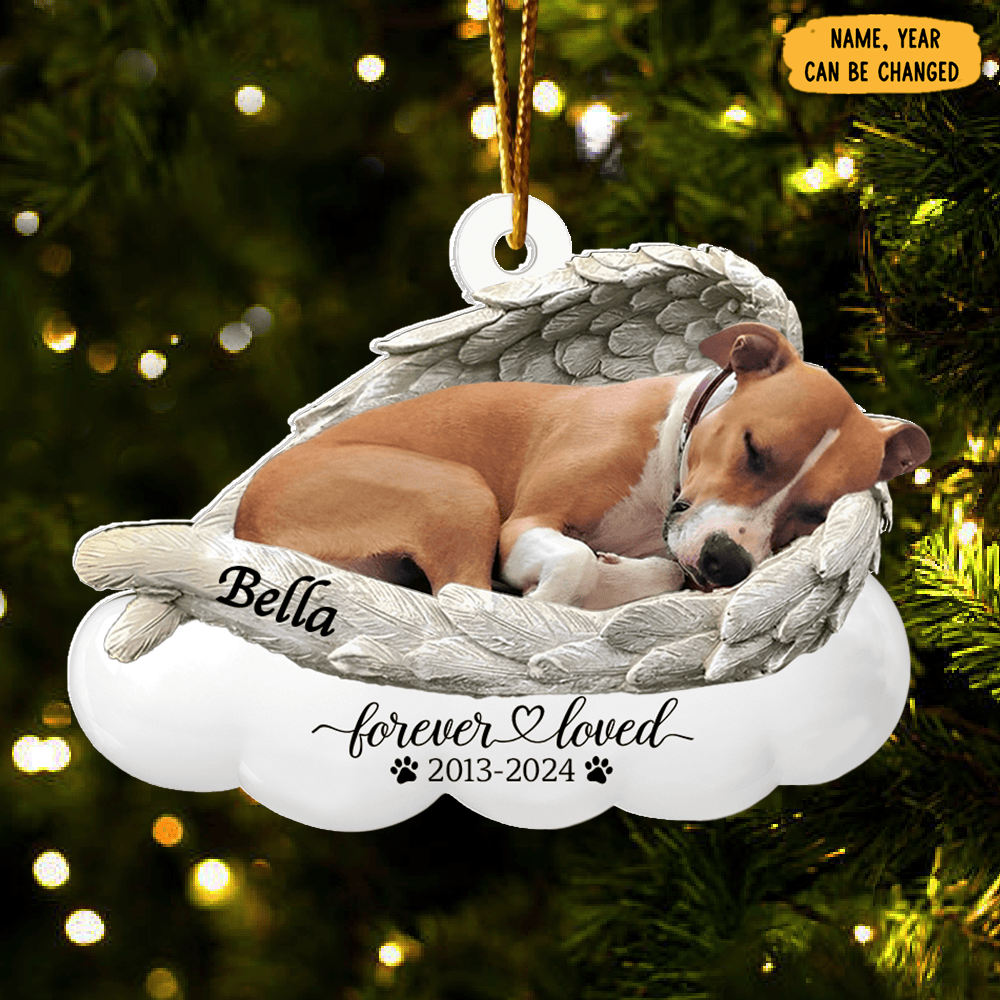 Personalized Photo Dog Sleeping Christmas Ornament Winter Decor Winter Ornament Pet Lover Gifts