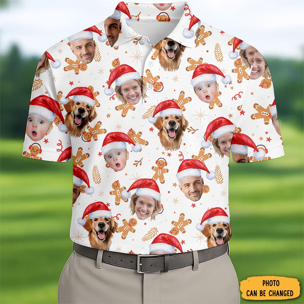 Personalized Photo Family Christmas Polo Shirt Christmas Fashion Goft Gifts For Xmas