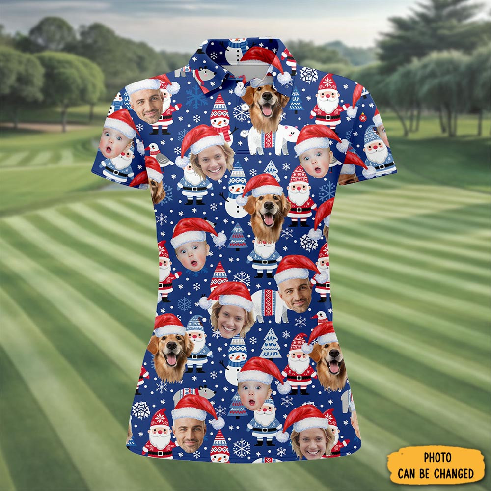 Personalized Photo Family Christmas Polo Shirt Winter Fashion Golf Themed Christmas Gift Ideas