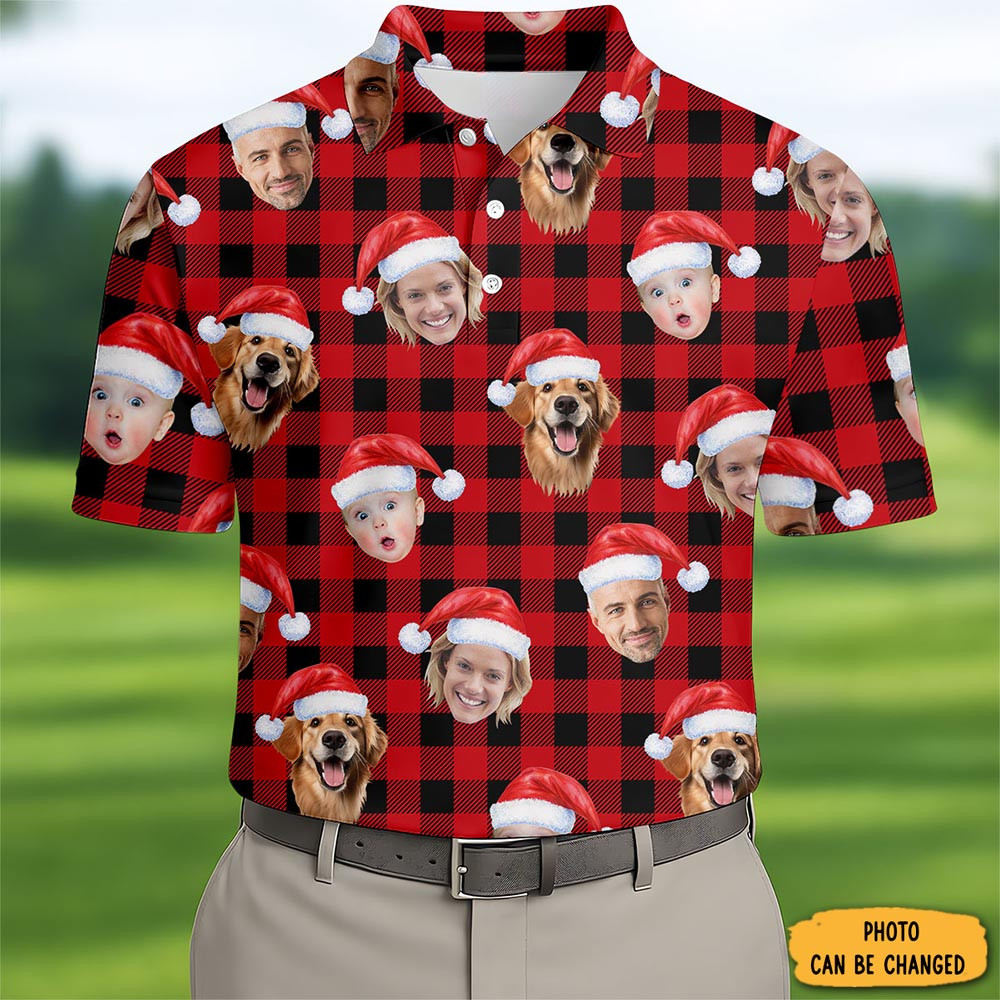 Personalized Photo Family Christmas Polo Shirt Xmas Wear Golf Christmas Gifts For Father