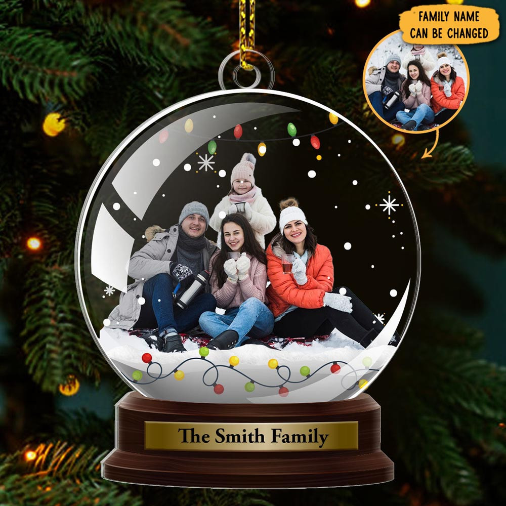 Personalized Photo Family Globe Christmas Ornament Family Gifts For Christmas