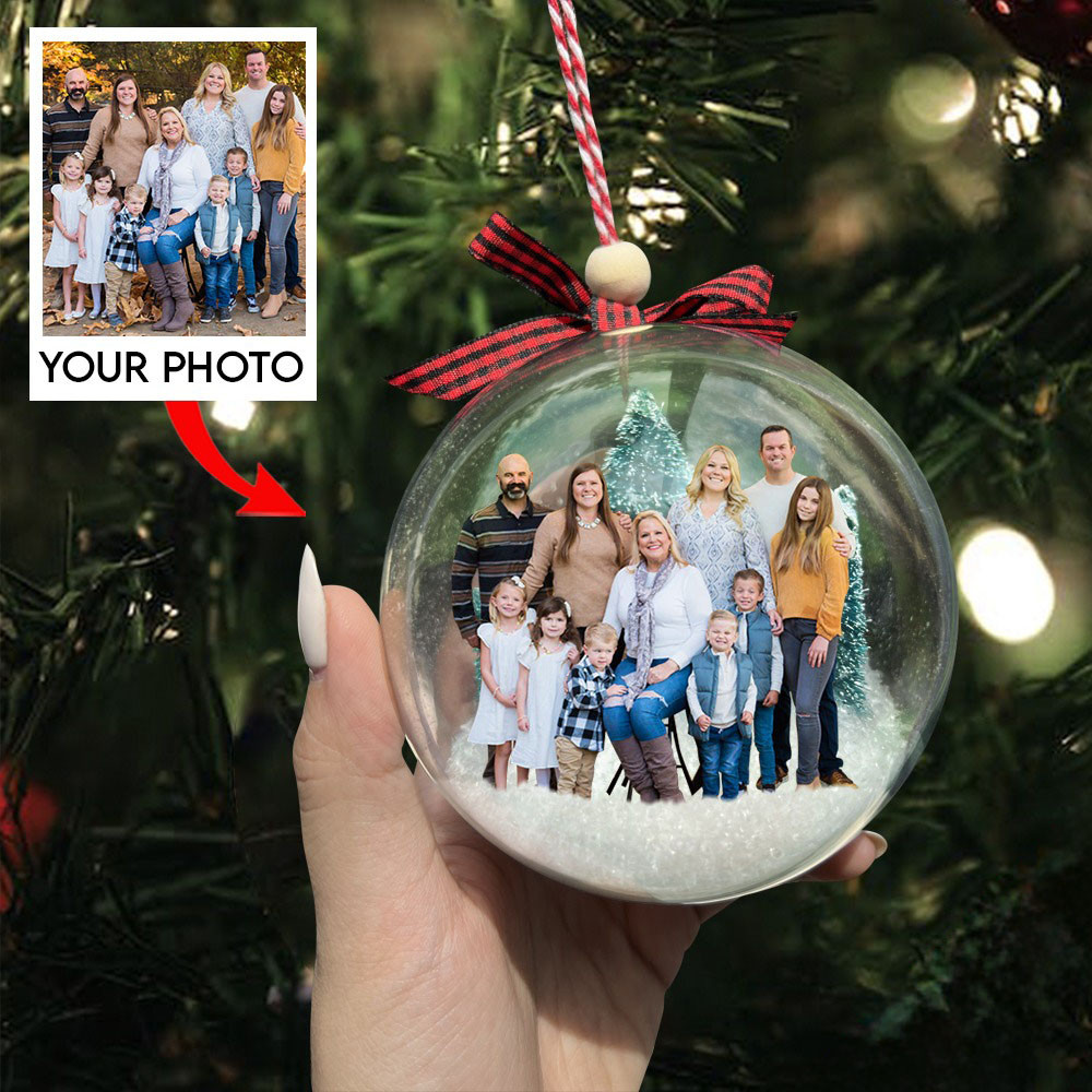 Personalized Photo Family Snowball Ornament Christmas Tree Ornament Gifts For Family Members