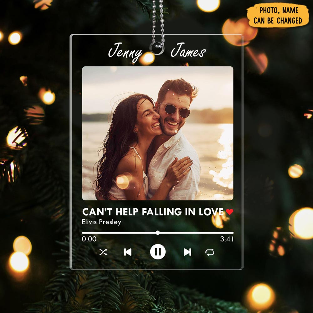 Personalized Photo Favorite Song Christmas Ornament Christmas Decor Xmas Gifts For Couples