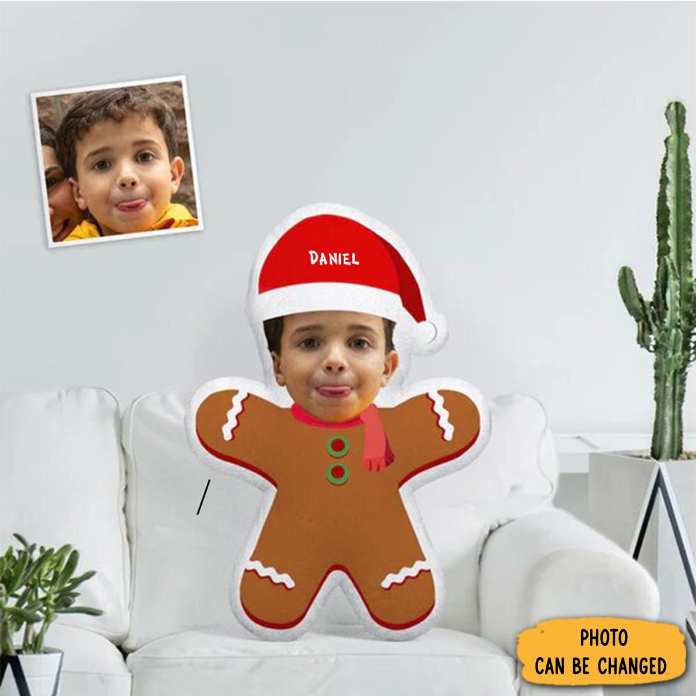 Personalized Photo Gingerbread Pillow Christmas Themed Home Decor Gifts For Gingerbread Lovers