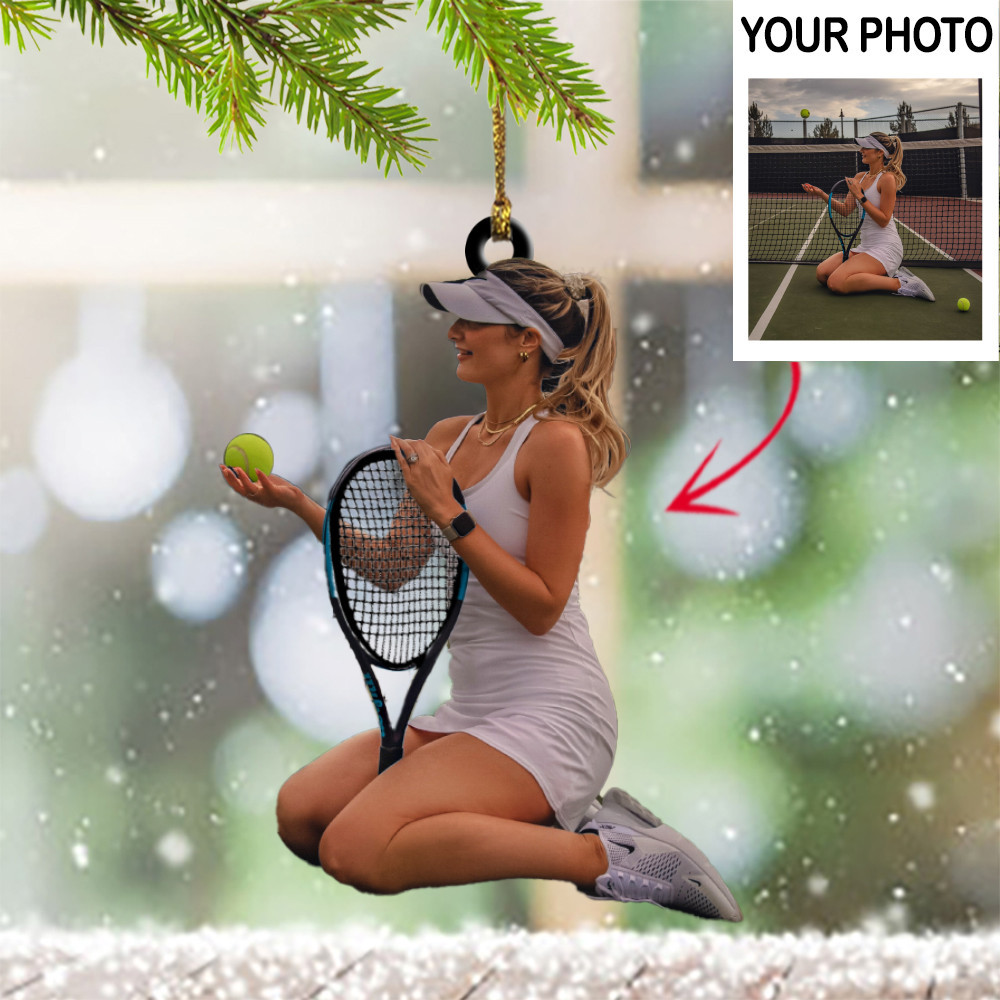Personalized Photo Girl Tennis Christmas Ornament Tennis Player Christmas Ornament 2024