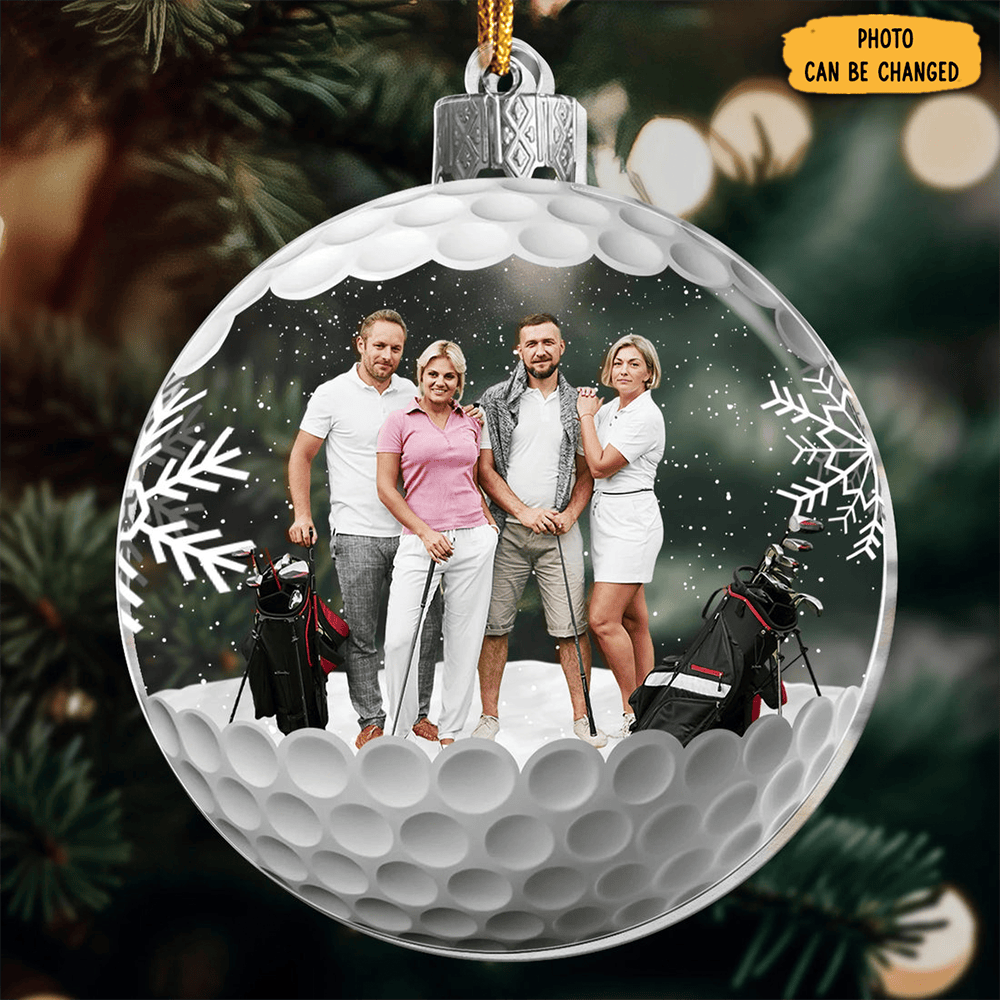 Personalized Photo Golf Friends Christmas Ornament Winter Decor Xmas Gifts For Coworkers