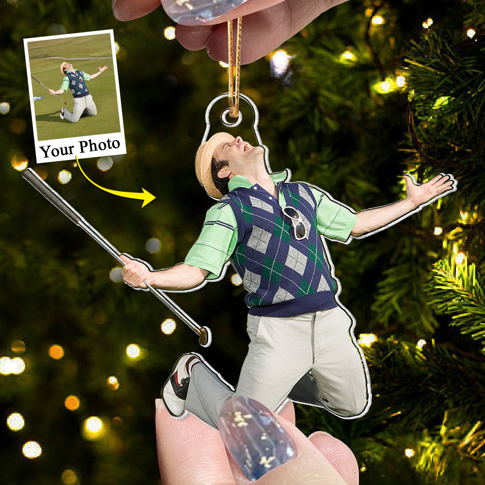 Personalized Photo Golfer Christmas Ornament Xmas Decor Golf Player Christmas Gifts