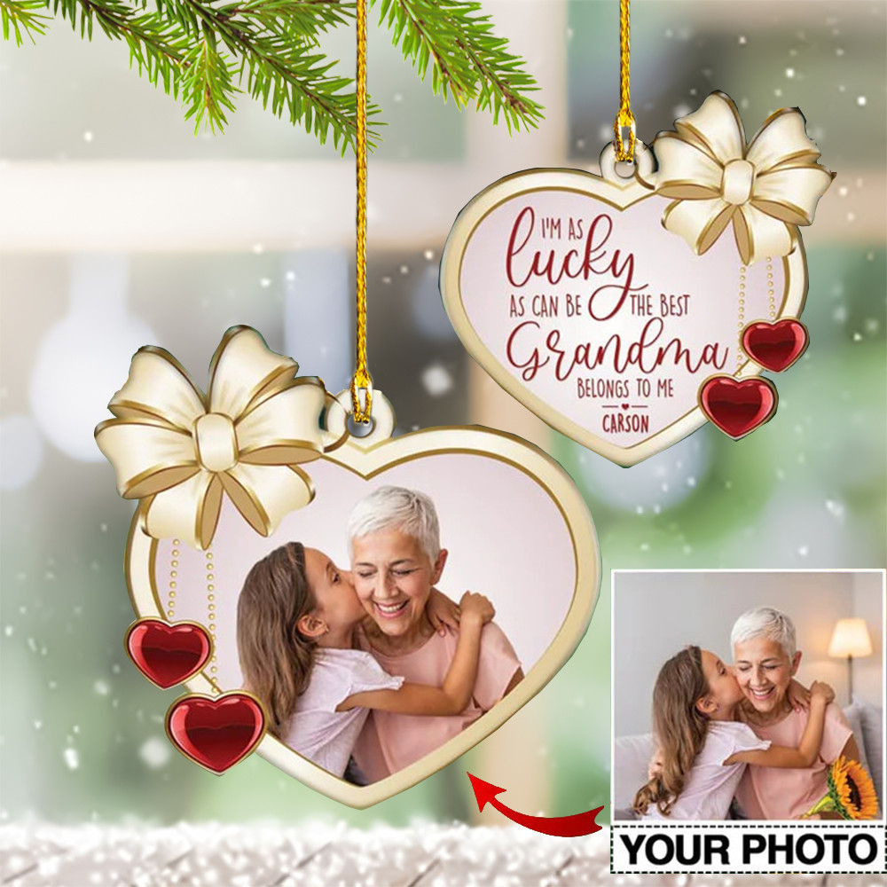 Personalized Photo Grandma Ornament Granson Granddaughter Grandma Christmas Tree Ornament