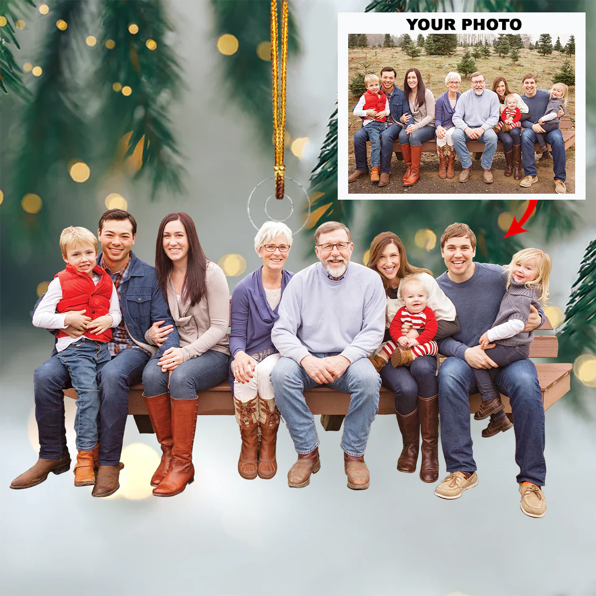 Personalized Photo Great Family Christmas Ornament Winter Ornament Xmas Gift For Family Member