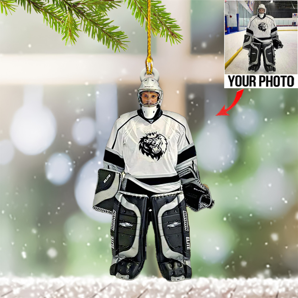 Personalized Photo Hockey Player Christmas Ornaments Hockey Xmas Ornaments With Picture