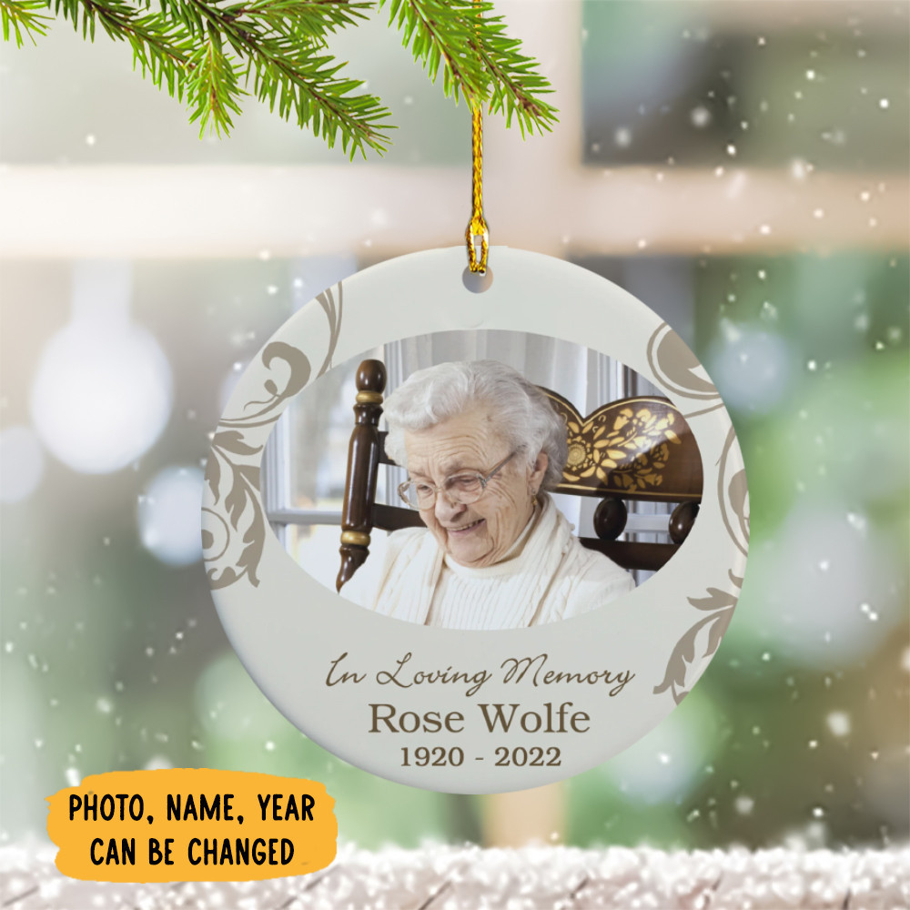 Personalized Photo In Loving Memory Memorial Ornament With Picture For Lost Loved One