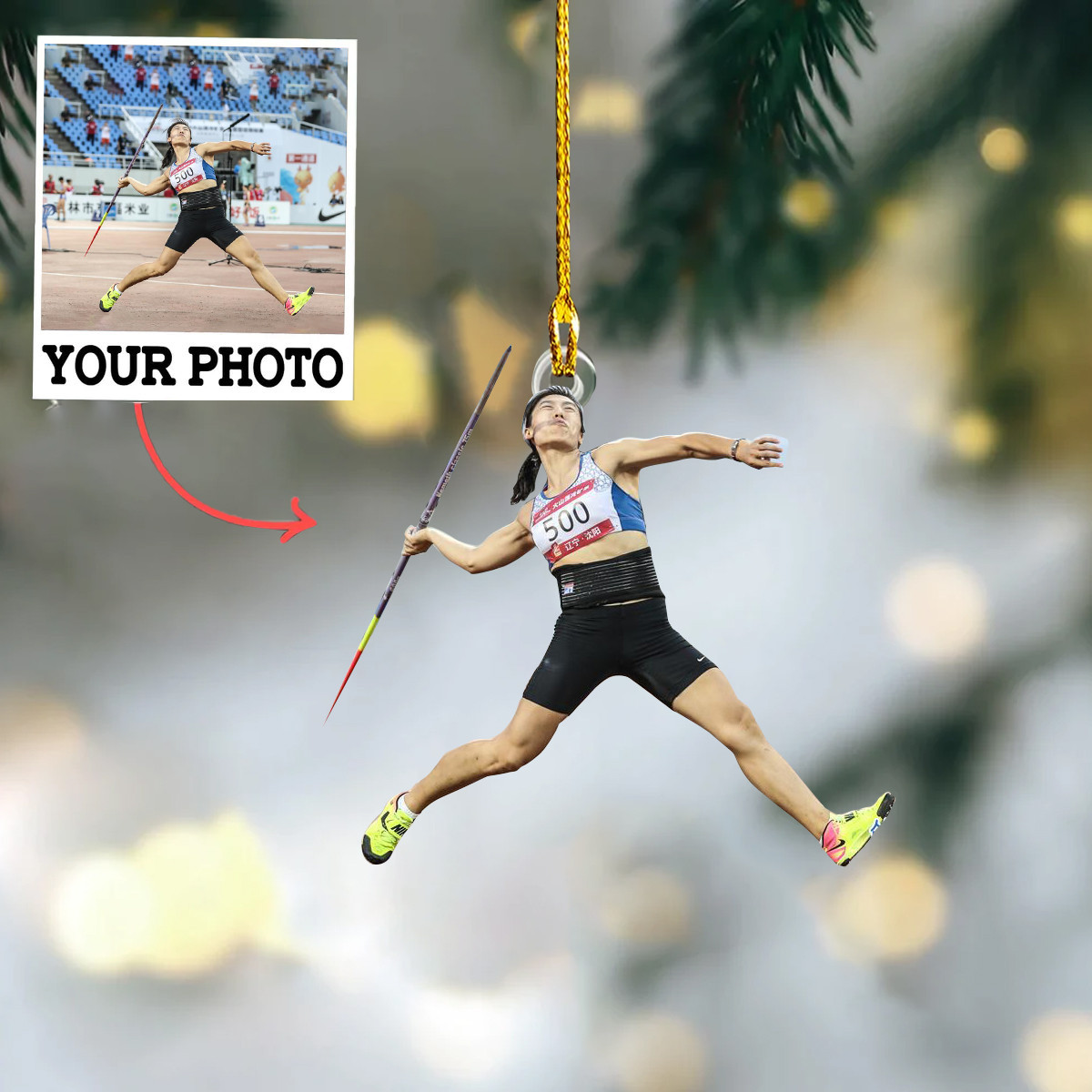 Personalized Photo Javelin Christmas Ornament Javelin Ornament Decoration Gift Ideas