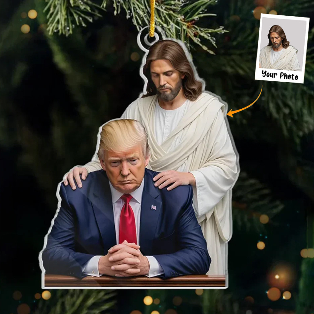 Personalized Photo Jesus And Trump Ornament Donald Trump Won Christmas Tree Ornament