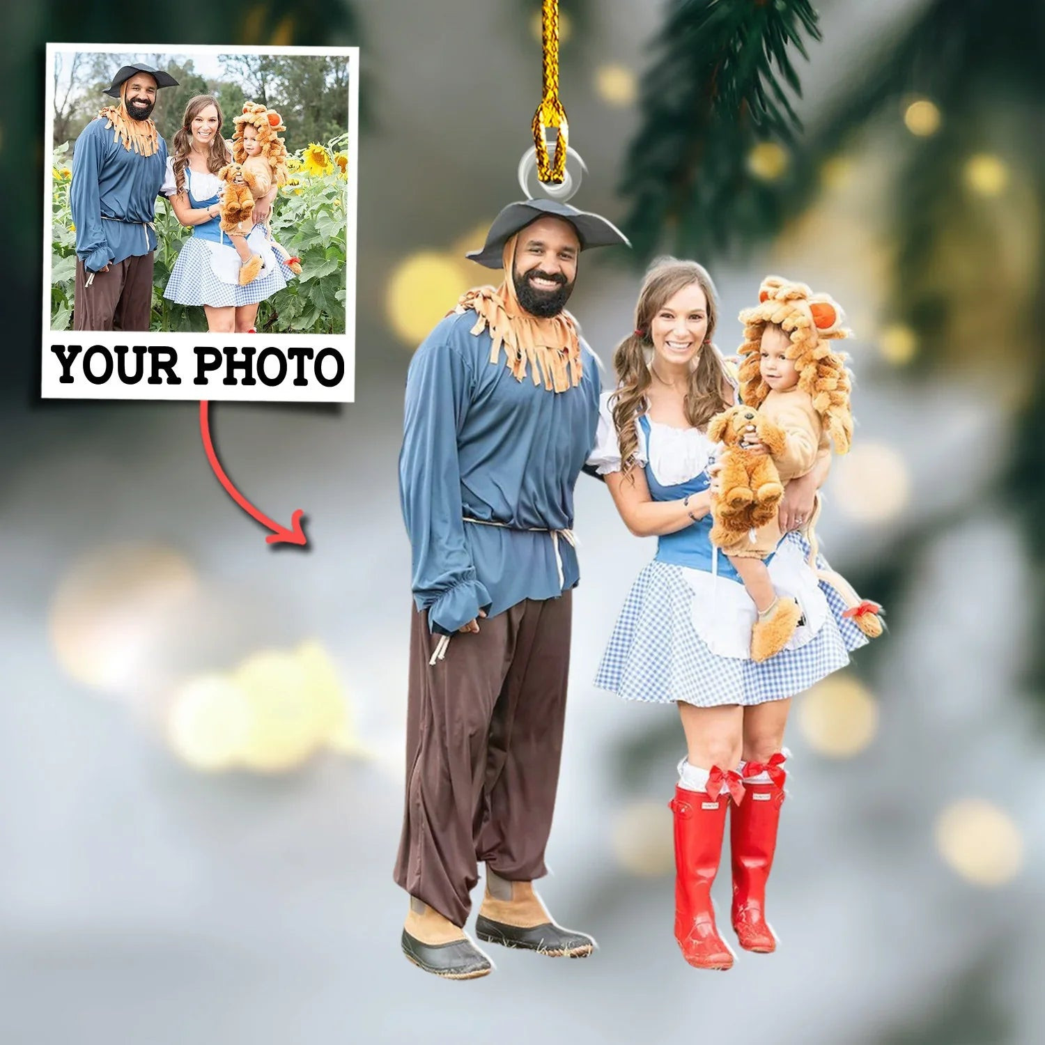 Personalized Photo Little Family Christmas Ornament Home Decor Family Members Christmas Gifts