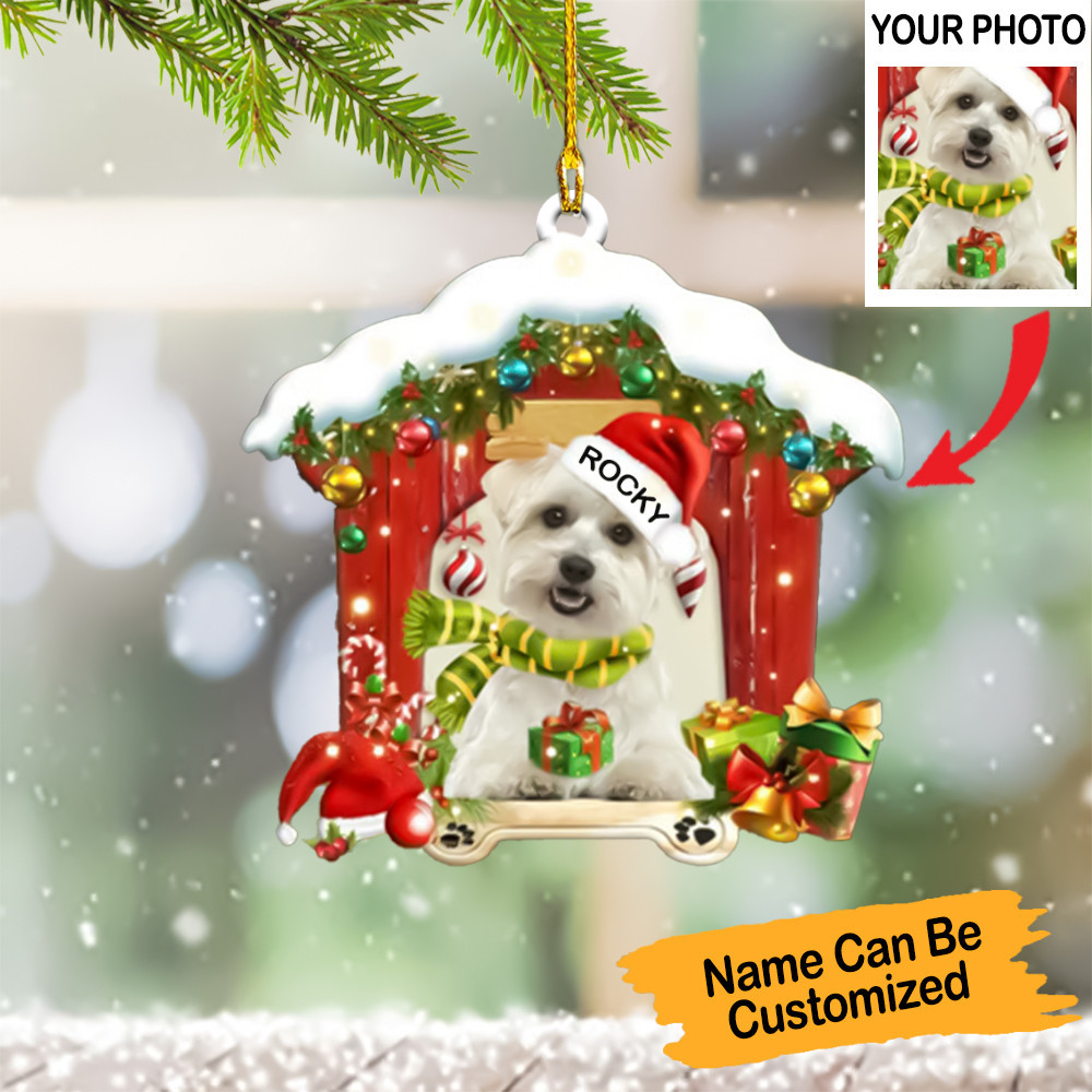 Personalized Photo Maltese Christmas Ornament Cute Christmas Tree Decorations 2024