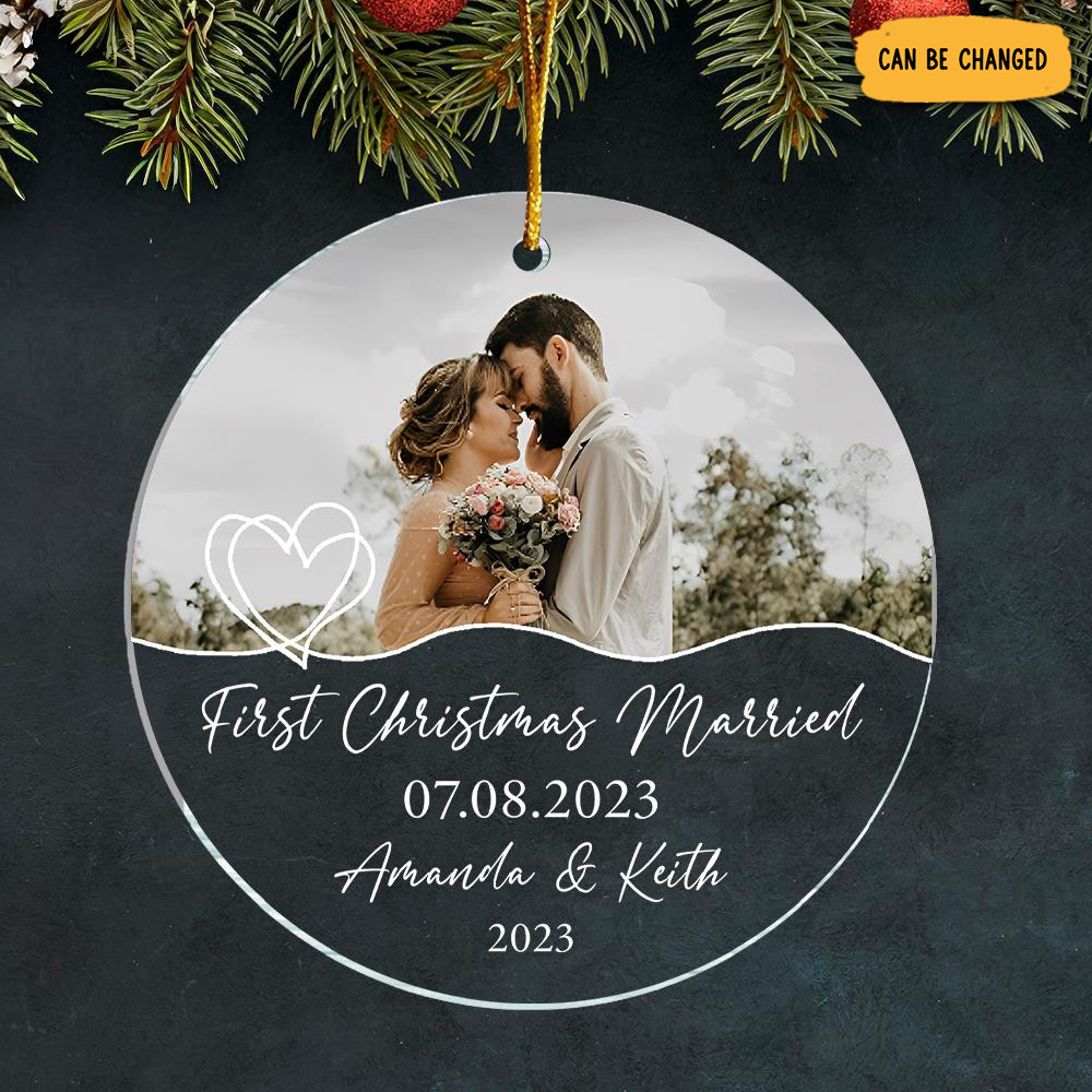 Personalized Photo Married Christmas Ornament Xmas Decorations Christmas Married Gifts