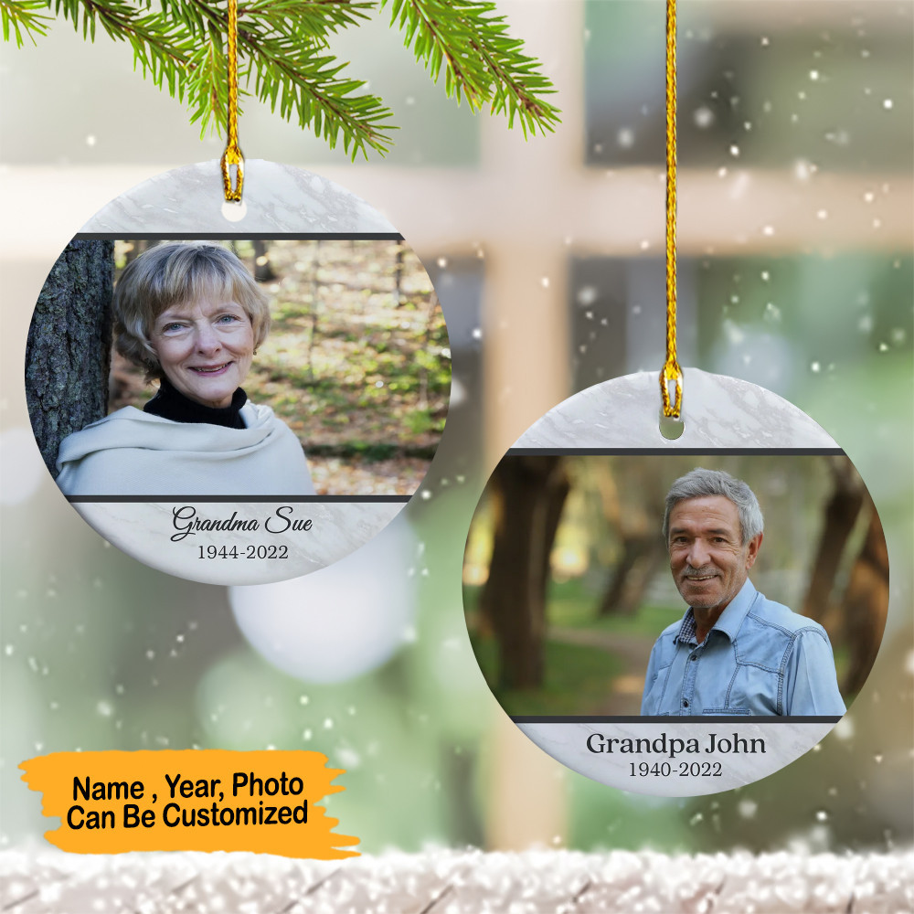 Personalized Photo Memorial Christmas Ornament Memorial Ornaments With Picture