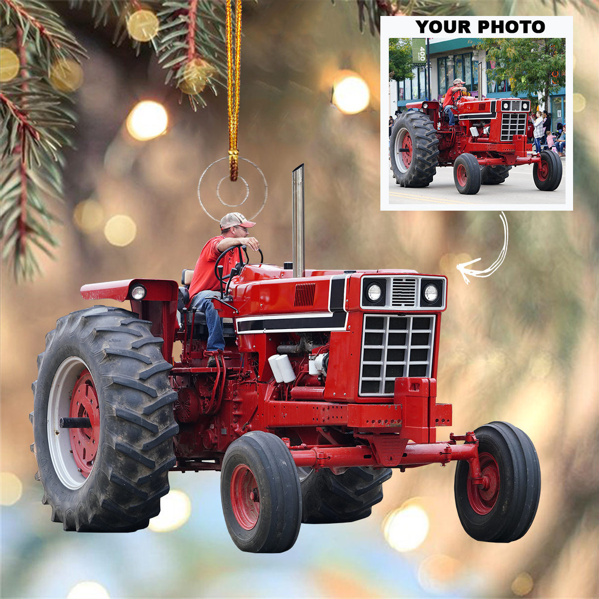 Personalized Photo Mica Ornament Christmas Birthday Gift For Family Member Farmer Cust 2