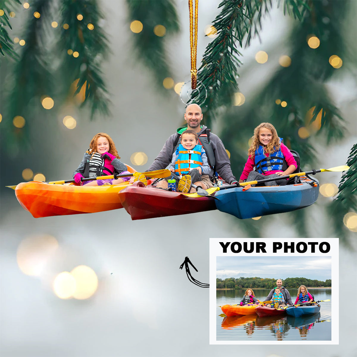 Personalized Photo Mica Ornament Christmas Birthday Gift For Family Member Mom Dad Broth 2