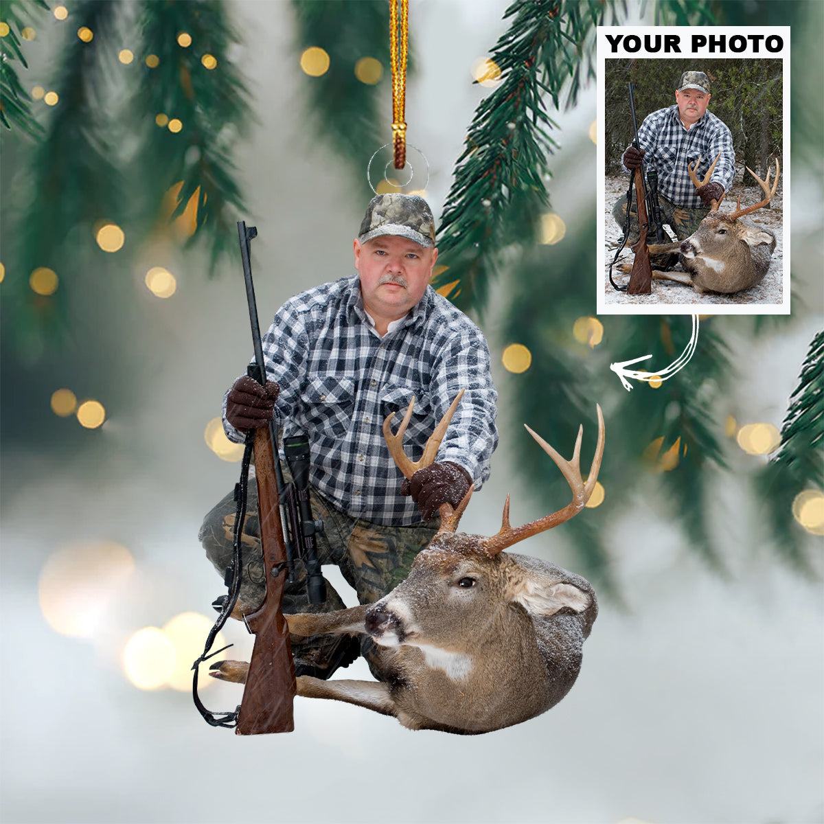 Personalized Photo Mica Ornament Christmas Birthday Gift For Family Member Mom Dad Broth