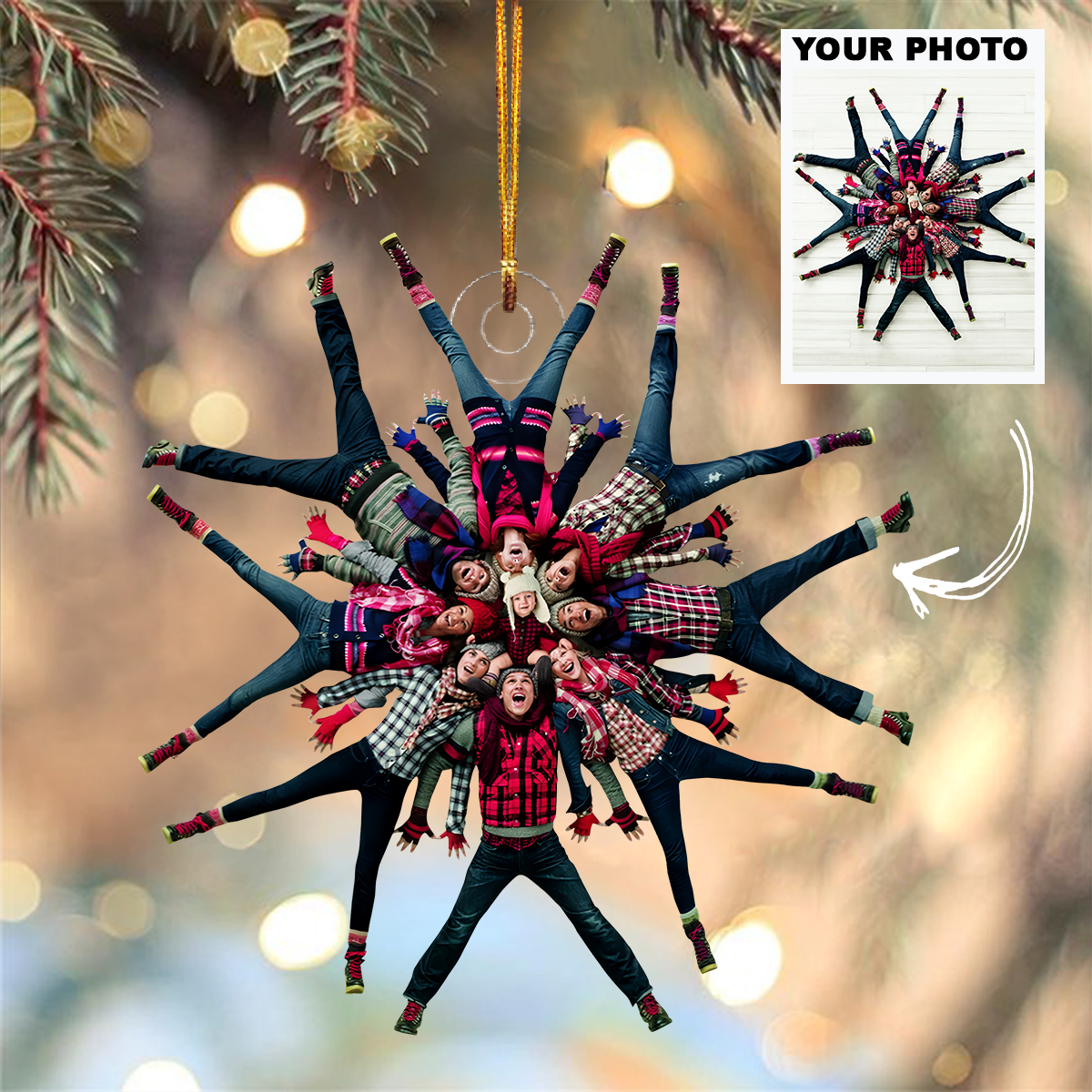 Personalized Photo Mica Ornament Christmas Birthday Gift For Family Members Customized