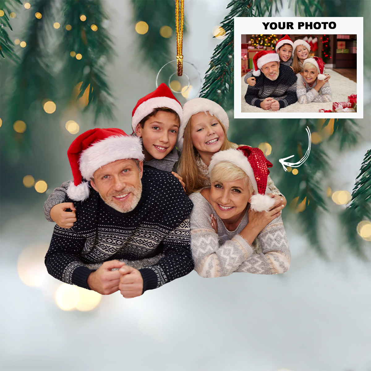 Personalized Photo Mica Ornament Christmas Birthday Gift For Family Members Grandma Gran