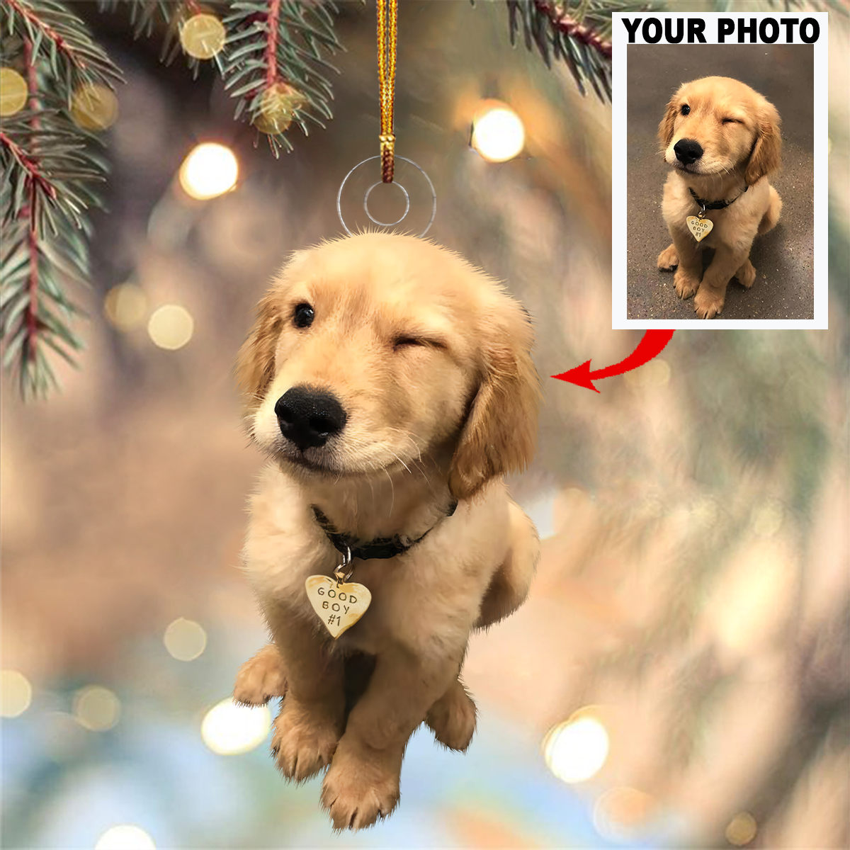 Personalized Photo Mica Ornament Christmas Birthday Gift For Pet Mom Pet Dad Dog Mom Dog