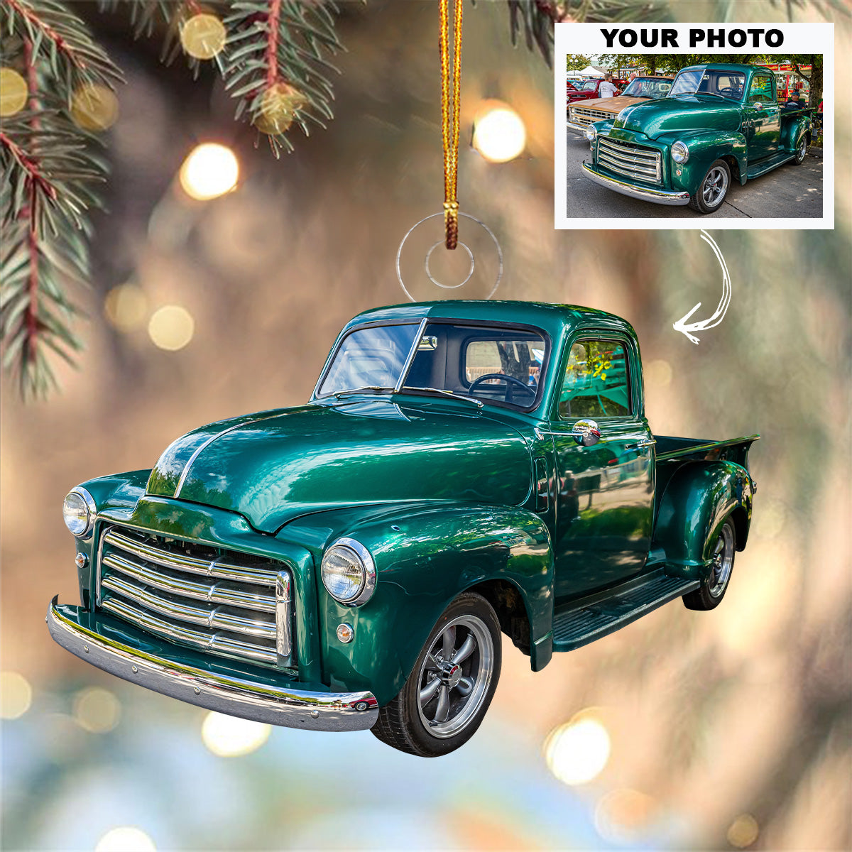 Personalized Photo Mica Ornament Christmas Birthday Gift For Truck Driver Truck Lover