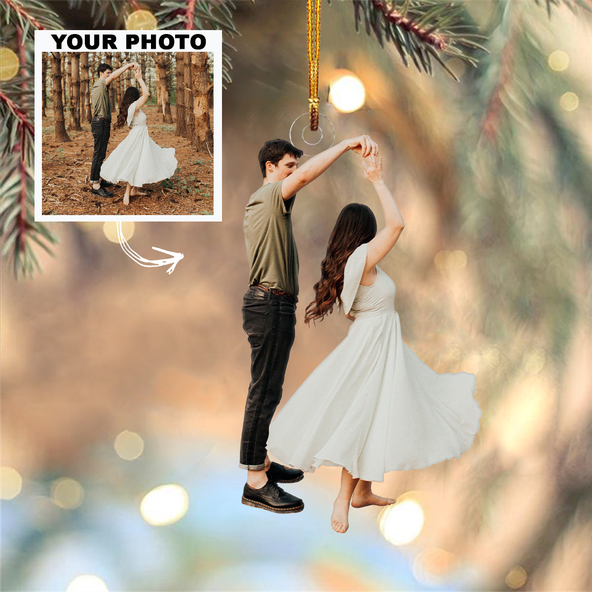 Personalized Photo Mica Ornament Christmas Gift For Family Member Friends Customized Y 10
