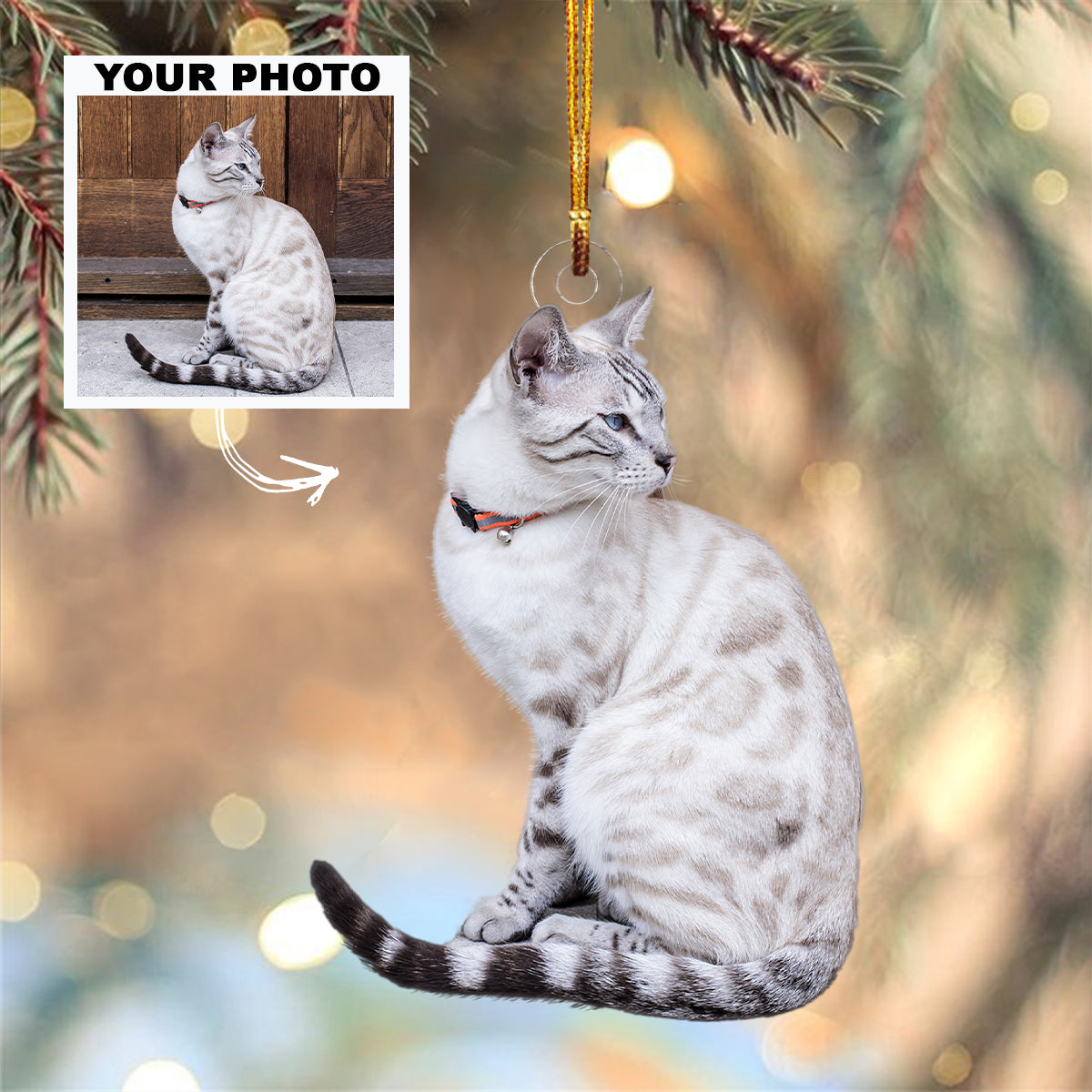 Personalized Photo Mica Ornament Christmas Gift For Family Member Friends Customized Y 11