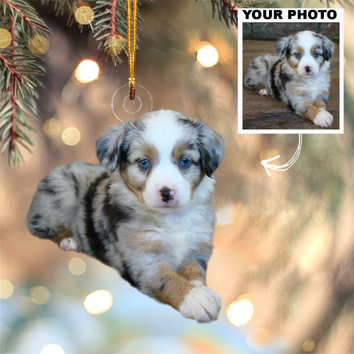 Personalized Photo Mica Ornament Christmas Gift For Family Member Friends Customized Y 12