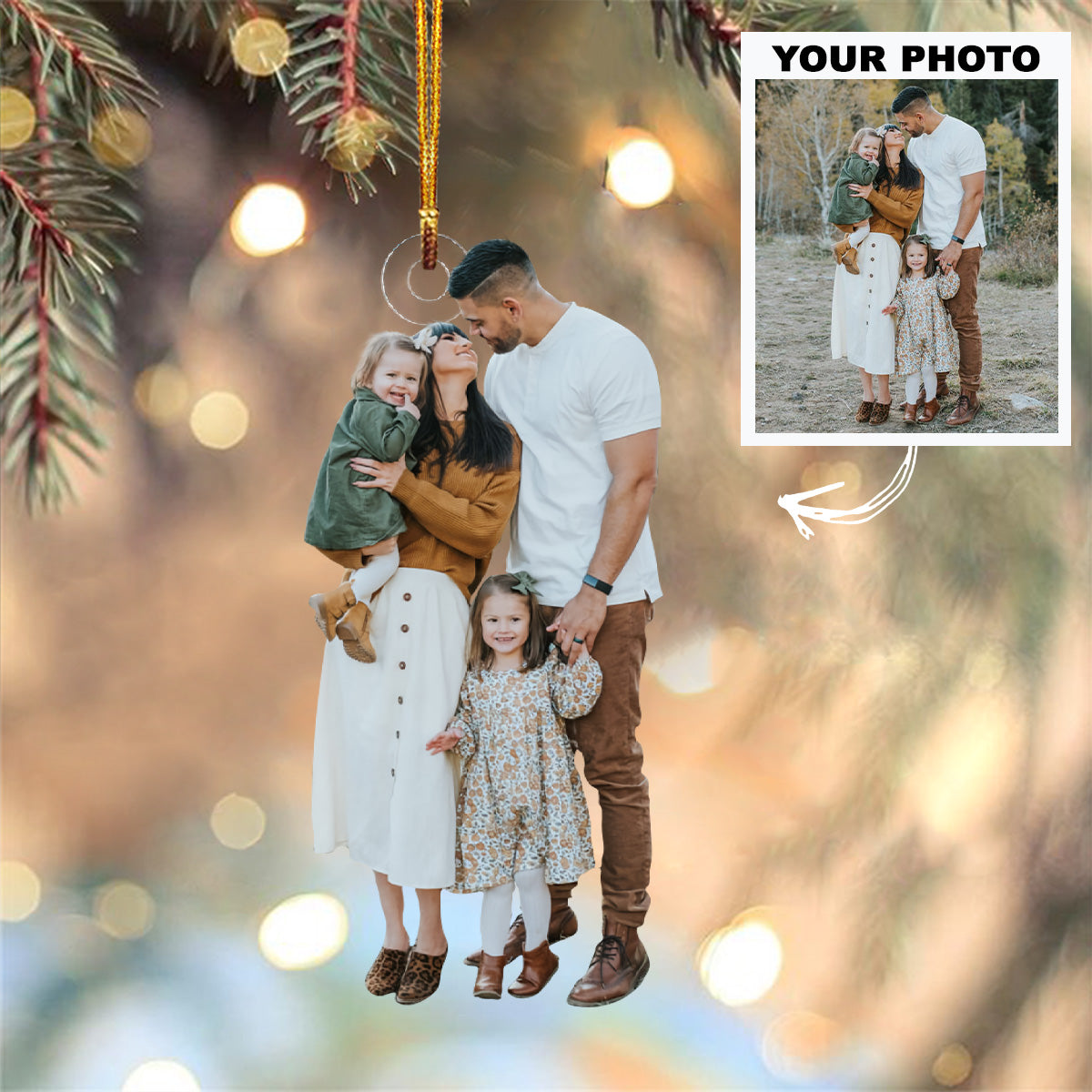 Personalized Photo Mica Ornament Christmas Gift For Family Member Friends Customized Y 3