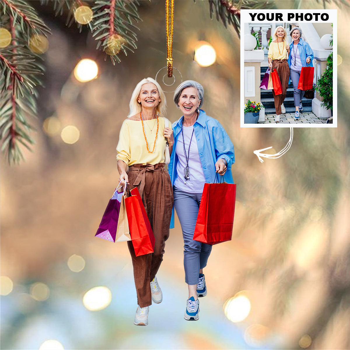 Personalized Photo Mica Ornament Christmas Gift For Family Member Friends Customized Y 8