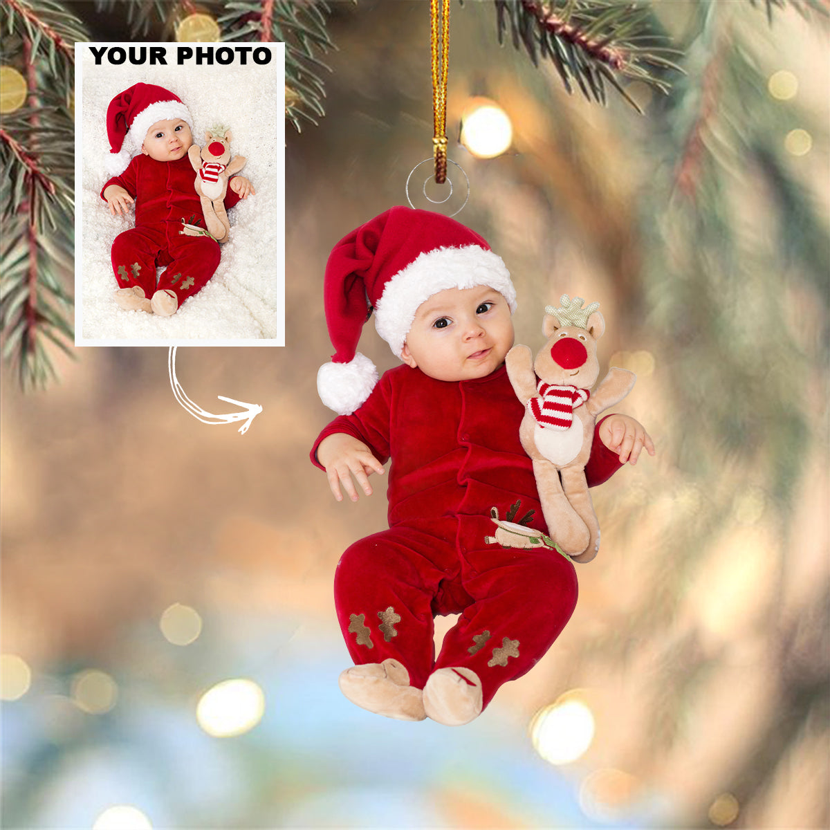 Personalized Photo Mica Ornament Christmas Gift For Family Member Friends Customized Y 9