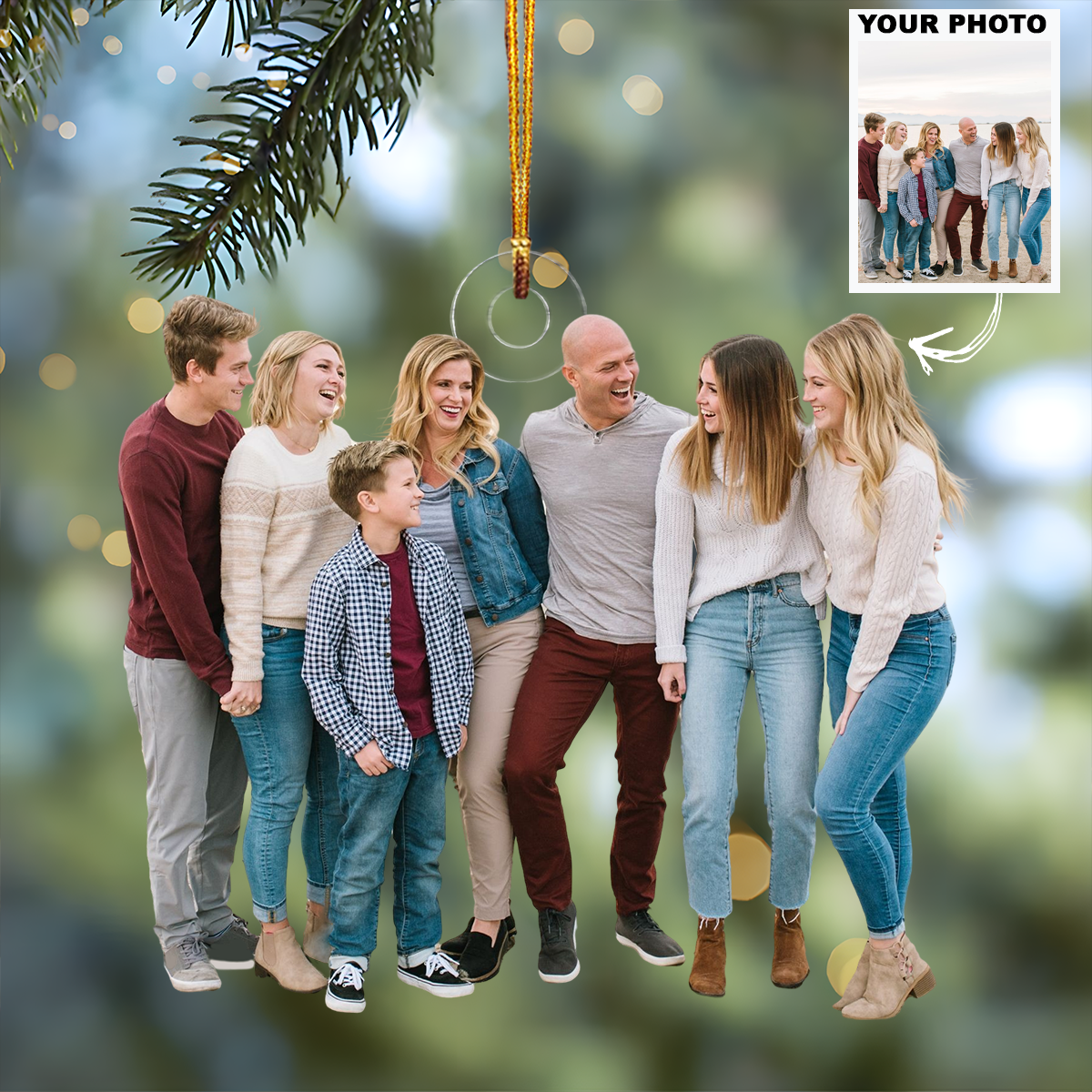Personalized Photo Mica Ornament Christmas Holiday Edition