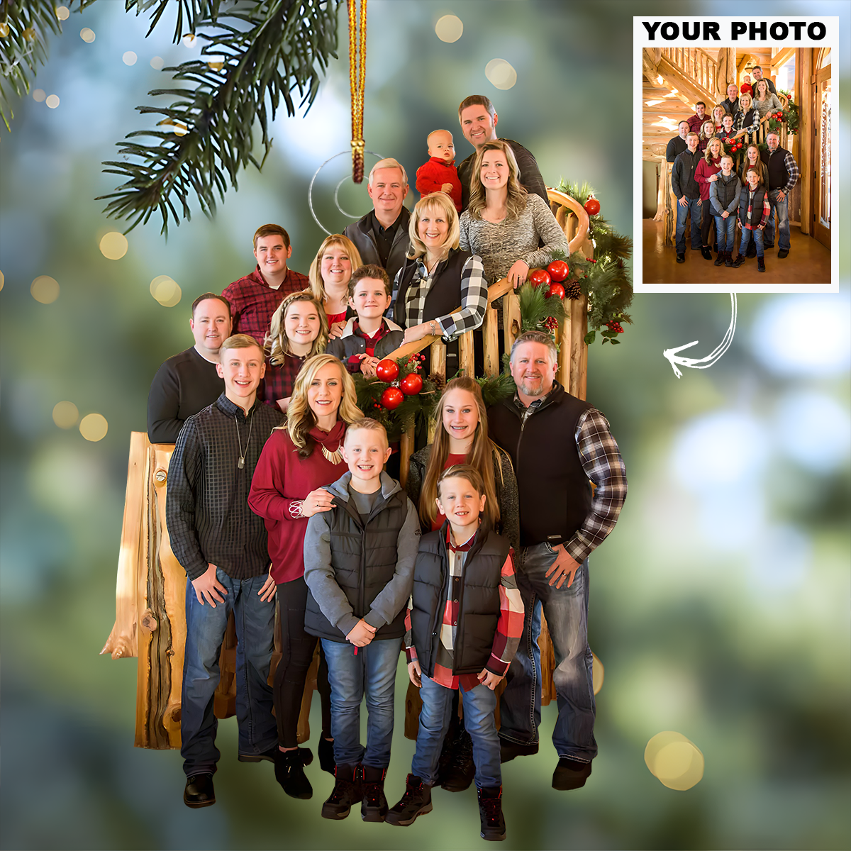 Personalized Photo Mica Ornament Christmas Merry Christmas