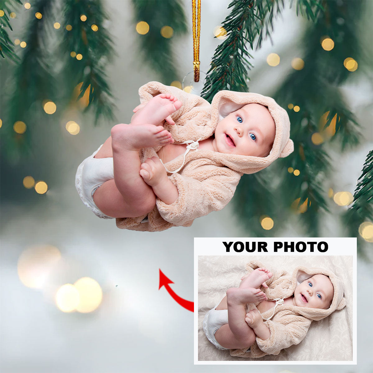 Personalized Photo Mica Ornament Customize Baby Photo
