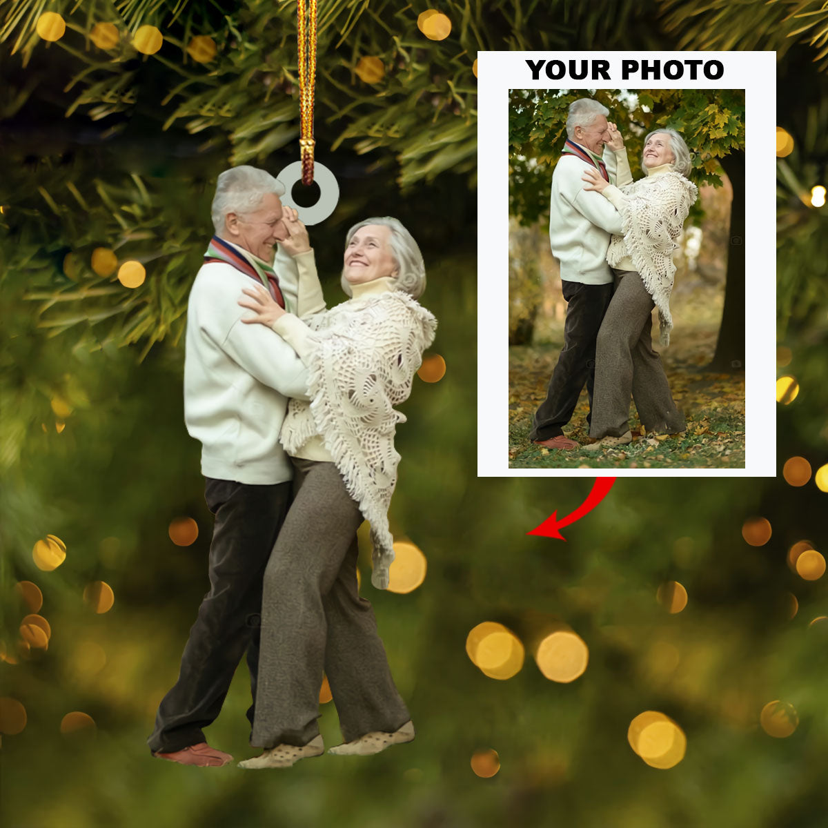 Personalized Photo Mica Ornament Customize Couple Photo