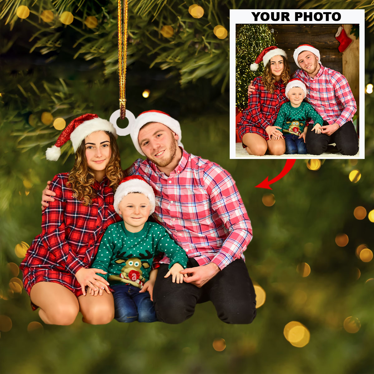 Personalized Photo Mica Ornament Customize Family Photo