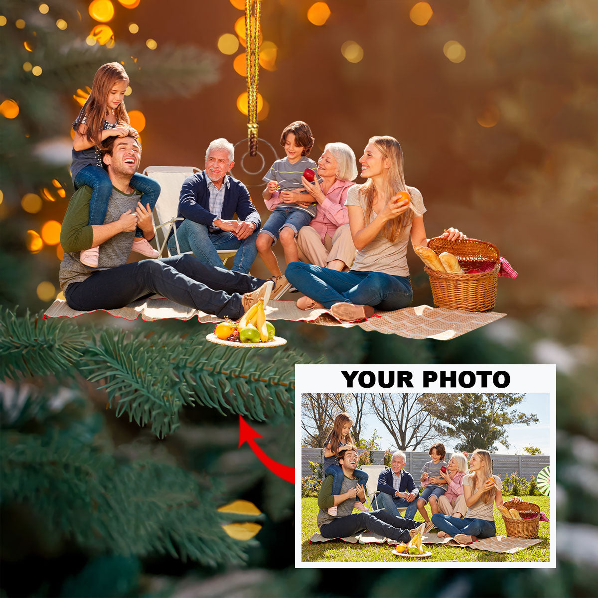 Personalized Photo Mica Ornament Customize Family Photo V1