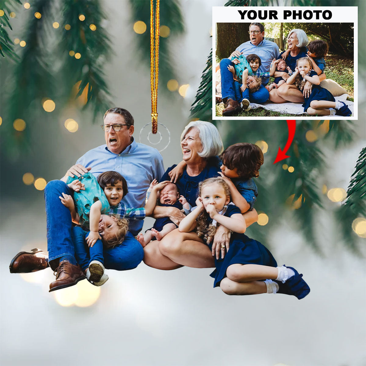 Personalized Photo Mica Ornament Customize Family Photo V2