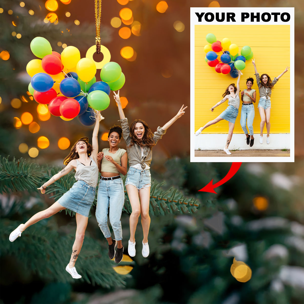 Personalized Photo Mica Ornament Customize Friends Photo