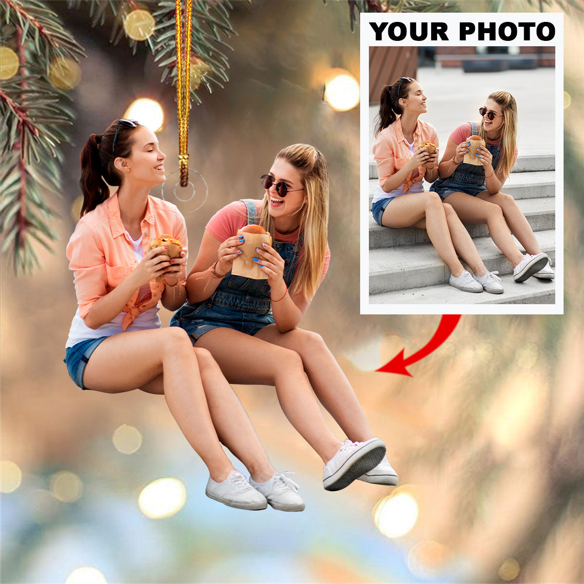 Personalized Photo Mica Ornament Customize Friends Photo V3