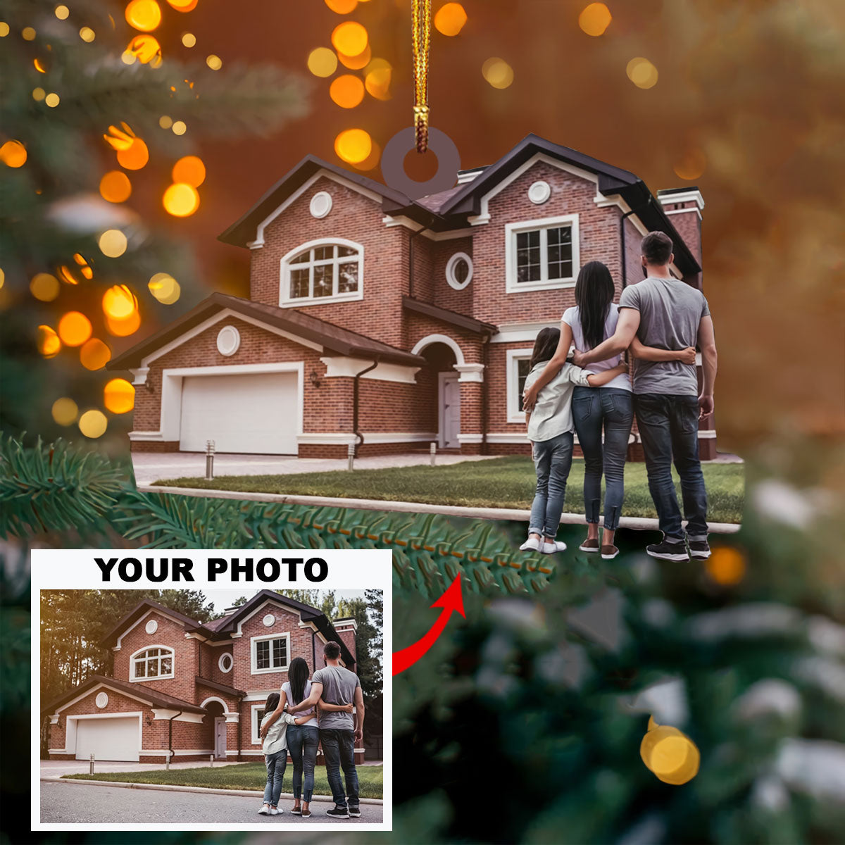 Personalized Photo Mica Ornament Customize House Photo