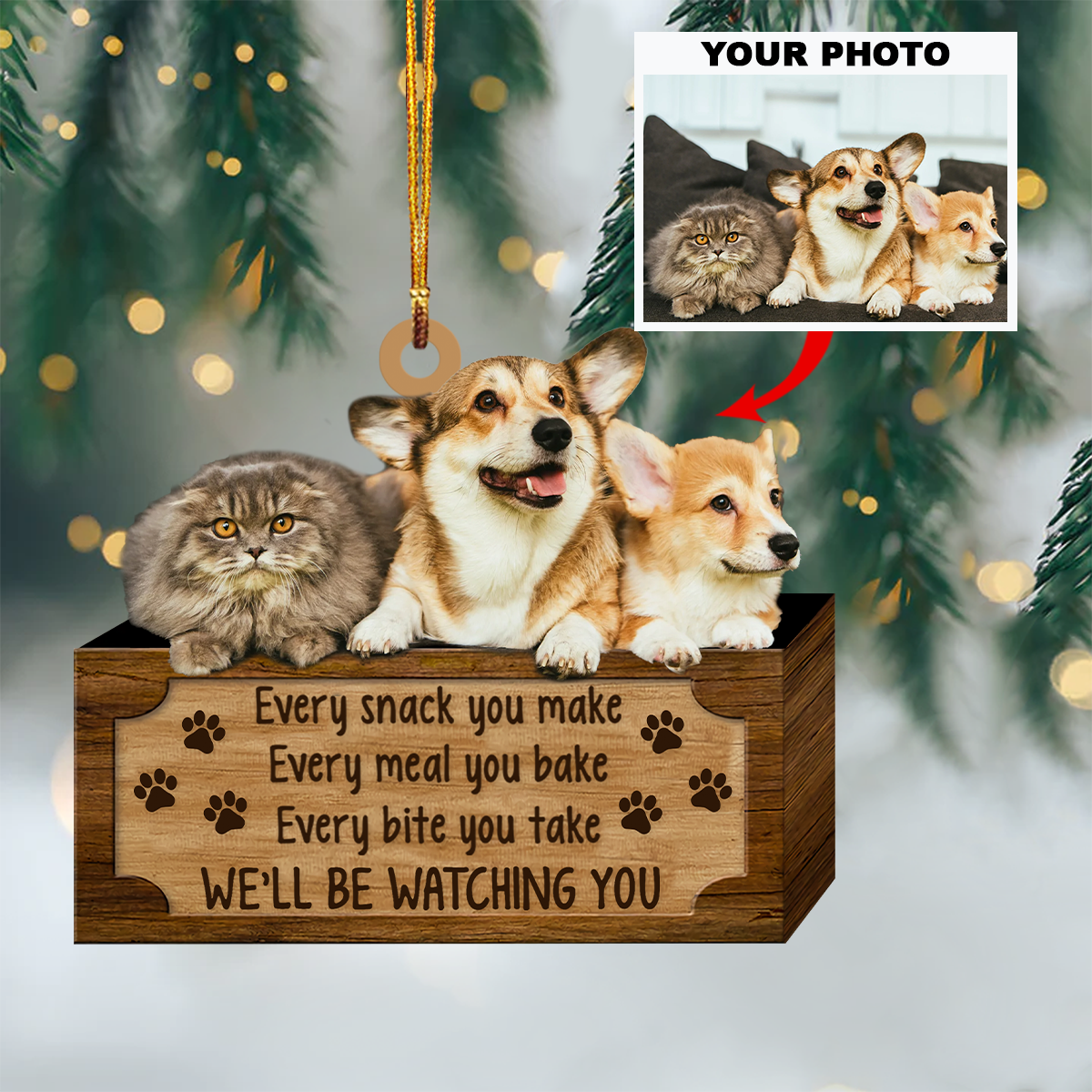 Personalized Photo Mica Ornament Customize Your Photo