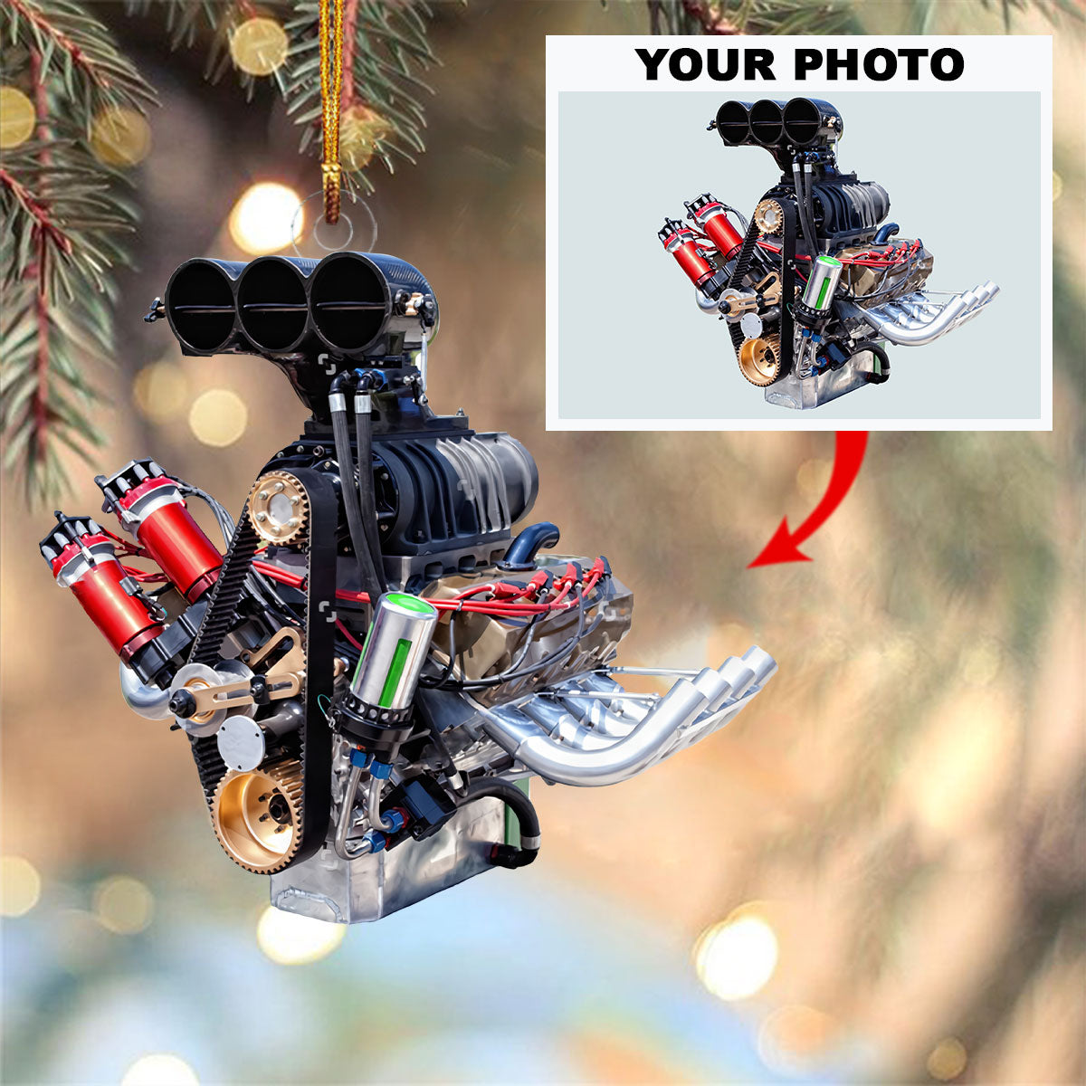 Personalized Photo Mica Ornament Customize Your Photo V3