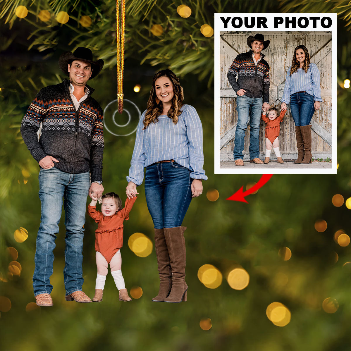 Personalized Photo Mica Ornament Customize Your Photo V4
